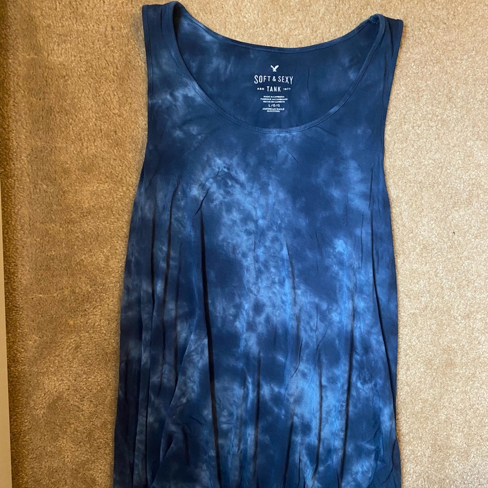 Soft & Sexy American Eagle Tank Size Large Light/Dark Blue